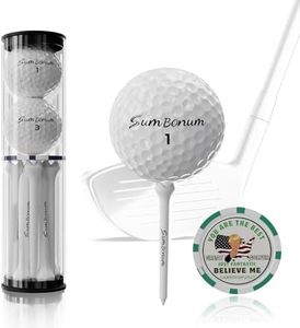 SUMBONUM Golf Balls 3 Layer for Men Hardness Ball Plastic Golf Tees 3 1/4" Gift Combo Set