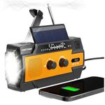 FosPower 4000mAh Emergency Radio (Model A3) NOAA Weather Radio and Power Bank with USB, Solar & Hand Crank Rechargeable Battery, SOS Alarm, AM/FM, Flashlight & Reading Light for Emergency Kit, Camping