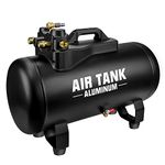 TC·BL Aluminum Portable Air Tank 10 Gallon Capacity with Pressure Gauge and 4pcs 1/4" NPT