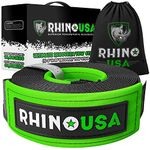 Rhino USA Recovery Tow Strap Lab Tested Premium Draw String Bag Included, Triple Reinforced Loop Straps to Ensure Peace of Mind - Emergency Off Road Towing Rope (20' x 3" Strap)