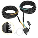 4 Pin 5 Wire Trailer Wiring Harness, 22FT Trailer Light Kit 4 Pin Trailer Connector,Boat Trailer Wiring Harness, for Connection Both-Side Taillights of Trailer Boat RV ATV w/Nylon Net Tube Protection