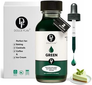 Dolce Flav Natural Green Food Coloring – 2 oz Vibrant Plant-Based Color from Green Apple | Water-Soluble Liquid Dye for Baking, Drinks & Frostings | Graduated Dropper Included | No Artificial Dyes | Kosher | Made in USA