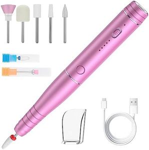 Cordless Electric Nail Drill, Arsupen Rechargeable Nail Drill Machine for Acrylic Gel Nails, Portable Electric Nail File kit with High-Grade Ceramic Bits for Home Salon Use