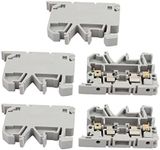 Sourcingmap 5Pcs ASK1EN DIN Rail Mount Fuse Holder Terminal Block 500V 4mm2 Cable Gray