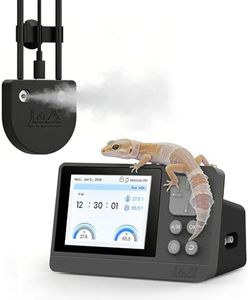 J&A Reptile Fogger, Automatic Mister for Reptile Tank & Terrarium Humidifier with Temp & Humidity Probe, Ideal for Amphibians, Paludarium, Vivarium (Grey & Black, New-Gen)