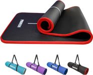 PROIRON Pilates Mat Edge Protection Non-Slip Yoga Mat Exercise Extra Thick Foam Mat Fitness Workout Mats Home Gym with Carrying Strap -1830mm x 660mm x 10mm (Black)