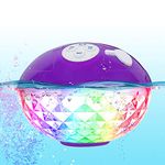 Portable Bluetooth Speakers Wireless Colorful Lights Show,IPX7 Waterproof Floating Pool Speaker,Built-in Mic Crystal Clear Sound Shower Speaker 50ft Range for Home Party Outdoor Beach Travel.