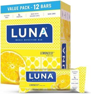 LUNA Bar - LemonZest Flavor - Gluten-Free - Non-GMO - 7-9g Protein - Made with Organic Oats - Low Glycemic - Whole Nutrition Snack Bars - 1.69 oz. (12 Pack)