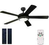 HYATECH 52 Inch Modern Style Indoor Ceiling Fan with Dimmable Light Kit and Remote Control, Reversible Blades and Motor, ETL for Living room, Bedroom, Basement, Kitchen, Matte Black