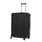 EUME Nomad Trolley Bags for Travel Large Size, Travel Bags for Luggage Trolley, Charcoal Black, 76 cms | Polypropylene (PP) 8 SilentRun Wheels Suitcase |