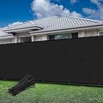 Goleray Privacy Screen Fence Panels 6'x25' Outside Screen Fencing Patio Cover 150GSM UV Potected Temporary Fence Cover for Garden Backyard Driveway Balcony Deck, Black