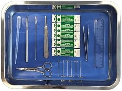 GSC International 365-DS02-KT Dissection Kit with 14"x10.5"x2" Pan, Self-Healing Plastisol Pad, and Stainless Steel Tool Set – Complete for Biology Labs, Students, and Educational Use