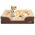 JOYELF Orthopedic Dog Bed for Medium Dogs, Foam Sofa Couch Bed, Bolster Waterproof Pet Bed with Removable Washable Cover and Nonskid Bottom, Durable Dog bed Couch for Small to Medium Dogs - Coffee