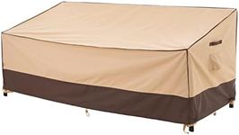 F&J Outdoors Waterproof Patio Loveseat Covers Outdoor UV Resistant Eco-friendly Fabric Deep Seat Bench Covers, 62Wx39Dx35H inch,Beige&Brown
