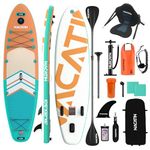 NACATIN Paddle Boards for Adults, Inflatable Stand Up Paddle Board Upgrade Version 10′ 6″ SUP Board with Free SUP Accessories (Orange, with Kayak Seat)