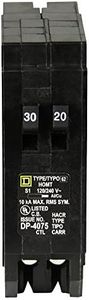 Square D by Schneider Electric Square D by Schneider Electric HOMT3020CP Homeline 1-30-Amp 1-20-Amp Single-Pole Tandem Circuit Breaker, HOMT3020CP, 240V