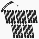 20Pcs Silicone Wire Strap Organizer, Adjustable Silicone Cord Organizer Charger Cord Holder for Earphone, Phone Charger, Mouse, Audio, Computer Desk Cable Management Travel Accessories(Black)