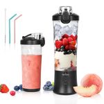 VKYOZVA Portable Blender, 20 Oz Travel Blender USB-C Rechargeable with 6 -leaf Stainless Steel Blades, BPA Frees, Personal Blender for Shakes and Smoothies,Suitable for Family Travel Gyms, Black