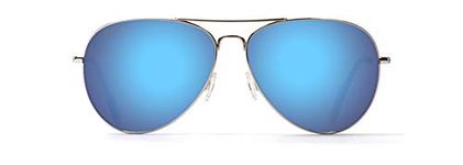 Maui Jim Unisex's Mavericks Sunglasses, Silver/Blue Hawaii Polarized, Medium