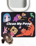 Lukamoo® Cute Cat Litter Mat (24’'x’16’’), Large, for Kitty Litter & Cute Cat Litter Box, Cat Accessories for Indoor Cats (Stretching Back Cat)