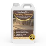 Furniture Clinic 5L Decking Cleaner for Wood - Weathered Deck Cleaner, Stain Remover & Restorer - Clean & Remove Dirt & Algae from Wooden Garden Patio Surfaces