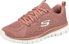 Skechers Women's Graceful Get Connected Sneaker, Mauve Mesh Trim, 4.5 UK