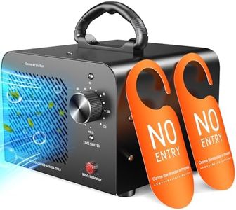 Ozone Generator 48,000mg, Commercial Ozone Machine Odor Removal, High Capacity O3 Ionizer Air Purifier Deodorizer, Portable Mini for Car, Home, Smoke, Pets, Industrial, for 4000 Square Feet -Black