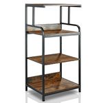 jarrvz 4 Tier Printer Stand with Wheels Printer Desk, Multipurpose Office and Home Storage Rack, Removable and Fixed Printer Stand for Fax Machines, Scanners, Rolling Cart Stand Vintage Brown
