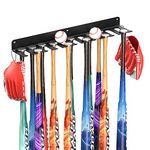 QBA Wall Mount Baseball Bat Holder, 12 Prongs Heavy Duty Steel Bat Rack Holds 22 Bats, Baseball Softball Bats Organizer on Dugout Fence Home Garage