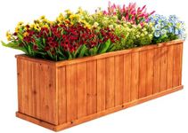 IDZO Wooden Window Box 40 in, Spacious Wooden Planter Boxes with Convenient Drainage Holes, Durable Oil Coated Window Box for Flowers & Plants, Decor Garden, Balcony, Backyard, Easy Assembly