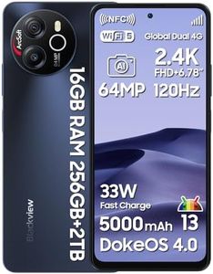 Blackview Shark8 Teléfono Móvil Libres Android 13, 16GB+256GB(TF 1TB) Helio G99 Cámara de 64MP Smartphone, 6.78'' FHD+ 2.4K 120Hz 5000mAh 33W Moviles con Dual 4G Octa-Core, NFC/Huella Digital/GPS