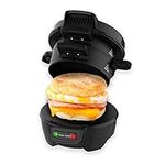 High Street TV Drew & Cole Breakfast Electric Sandwich Maker - Grilled Sandwich Maker With Easy To Clean Non-Stick Cooking Plates, Black