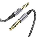 MOSWAG 1/4 Inch TRS Cable 6.6Ft/2M,1/4 Inch TRS Instrument Cable Balanced Stereo Hi-Fi Sound Auxiliary Audio Cable, 24K Gold Plated TRS to TRS Cord Compatible with Electric Guitar,Bass,Amp