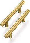 goldenwarm 10 Packs 3 inch Drawer Pulls Kitchen Cabinet Handles Gold Cabinet T Bar Kitchen Pull Cupboard Door Handle Furniture Hardware Knob 5in Overall Length