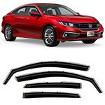 Voron Glass in-Channel Extra Durable Rain Guards for Honda Civic 2016-2021 Sedan, Window Deflectors, Vent Window Visors, 4 Pieces - 200333