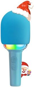 Kinglucky Karaoke Microphone with LED Lights, Wireless Bluetooth Speaker, Blue