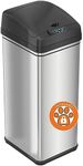 iTouchless 13 Gallon Pet-Proof Sensor Trash Can with AbsorbX Odor Filter Kitchen Garbage Bin Prevents Dogs & Cats Getting in, Battery and AC Adapter (Not Included), Stainless Steel and PetGuard