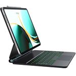 CHESONA iPad Air 13 inch Keyboard (M2, 2024), iPad Pro 12.9 inch Case with Keyboard (6th/5th/4th/3rd), Multi-Touch Trackpad with 7 Color Backlit, Floating Cantilever Stand Wireless Keyboard, Black