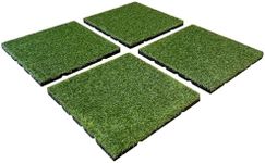 Aslon Rubber Artificial Grass Playground Tile 400x400x25mm - Pack of 4