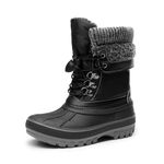 DREAM PAIRS Boys Girls Cold Weather Insulated Waterproof Winter Snow Boots Size 6 M US Big Kid KMONTE-1 Black