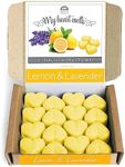 Lemon Lavender Wax Melts: 16 pcs x 5g Heart Shaped Scented Wax Melts, Vegan & Pet Friendly, Cruelty & Plastic Free, Handmade in UK, Candle Alternative