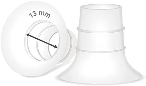 Maymom Flange Inserts 13 mm for Medela,Spectra 24 Shields/Flanges,Momcozy/Willow Wearable Cup with Medela Freestyle,Harmony to Reduce 24mm Nipple Tunnel Down mm; 2pc/Each,Semi-Clear,(X012-i13x2)