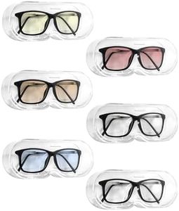 TrendyBin Clear Sunglass Organizer Wall, Sunglasses Holder Organizer Wall, Sunglasses Holder Glasses Case for Bedroom Bathroom Desktop Glasses Storage 6 Pack