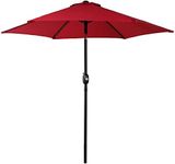 Sunnydaze 7.5 Foot Outdoor Patio Umbrella with Tilt & Crank, Aluminum, Red