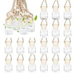 50 Pcs Hanging Car Air Freshener Car Diffuser Bottles Empty Car Essential Oil Diffuser Bottles Pendant Perfume Bottles Aromatherapy Fragrance Bottle Auto Ornaments Decor (Transparent)