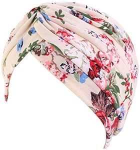 Beauty YFJH Women's Cotton Turban Head Wrap Cancer Chemo Beanies Cap Headwear Cap Bonnet Hair Loss Hat, Beige, One Size