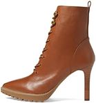 michael_kors Kyle Leather Lace-Up Boot - 8 in Luggage