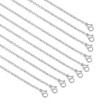 10 PCS Stainless Steel Necklace Chain, Chain for Jewellery Making Stainless Steel Necklace Chains Stainless Steel Chain Bulk Necklace Extender for Jewelry Making DIY Supplies (17.7'')