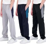 Real Essentials 3 Pack: Boys Active Tricot Sweatpants Track Pant Basketball Athletic Fashion Teen Sweat Pants Soccer Casual Girls Lounge Open Bottom Fleece Tiro Activewear Training -Set 4,XL (18-20)