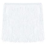 sourcing map 2 Yards 8 Inch Chainette Fringe Trim Tassel Sewing Trim Polyester Fringe Trim Ribbon for DIY Sewing Crafts Clothing Lamp Shade Decoration, Bleach White